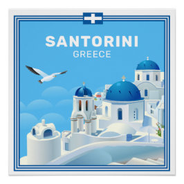 Póster Personalizado Textos Santorini Grecia