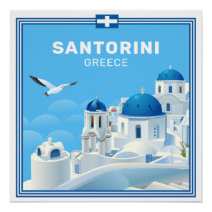 Póster Personalizado Textos Santorini Grecia