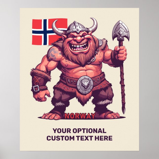 Póster Personalizado Textos Troll noruego (Frente)