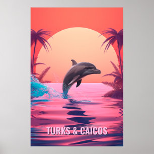 Póster Personalizado Textos Turcos y Caicos Delfín