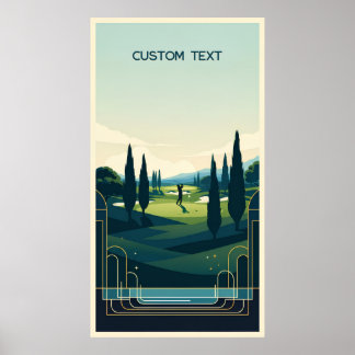 Póster Personalizado Textos Vintage Golfer Gift