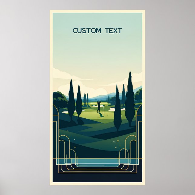 Póster Personalizado Textos Vintage Golfer Gift (Frente)