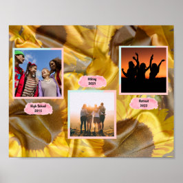 Póster Personalizado Tres Fototexto Silk Sunflowers Decou