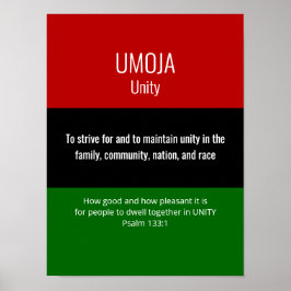Póster Personalizado UMOJA Unidad Kwanzaa