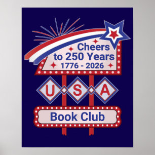 Póster Personalizado USA 250 – Marquee Retro Patriótico