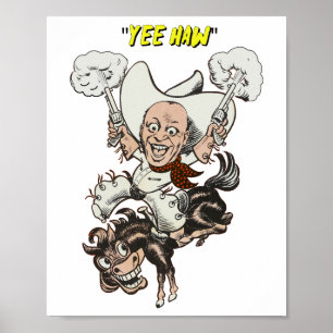 Póster Personalizado vaquero disparando pistolas montando