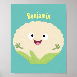 Póster Personalizado vegetal de coliflor alegre y dulce