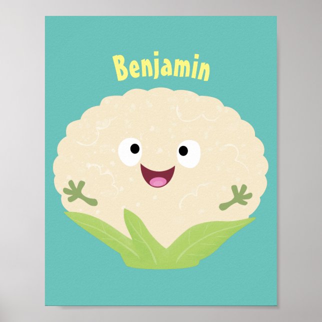 Póster Personalizado vegetal de coliflor alegre y dulce (Frente)