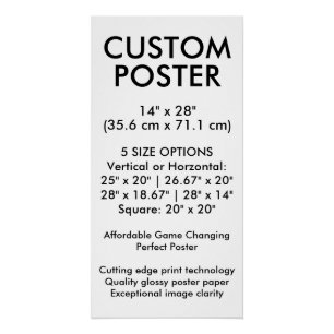 Póster personalizado vertical brillante de 14" x 2