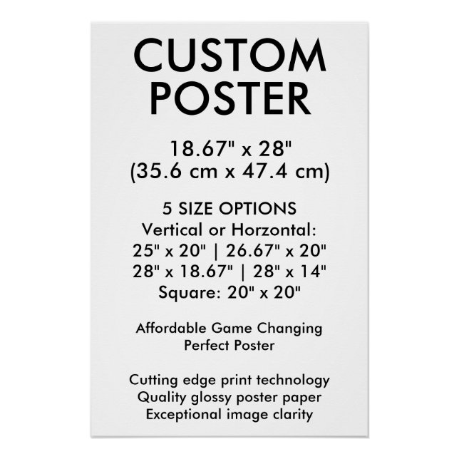 Póster personalizado vertical brillante de 18,67"  (Anverso)