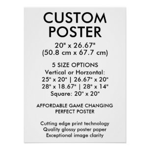 Póster personalizado vertical brillante de 20" x 2