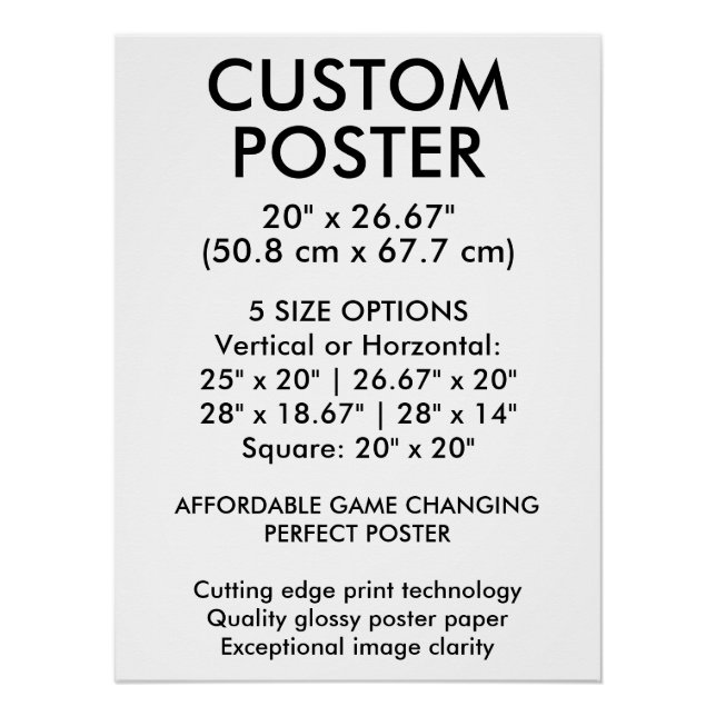 Póster personalizado vertical brillante de 20" x 2 (Anverso)
