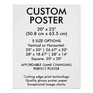 Póster personalizado vertical brillante de 20" x 2