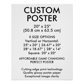 Póster personalizado vertical brillante de 20" x 2