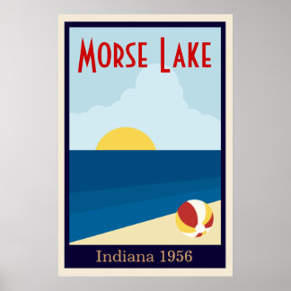Póster Personalizado Vintage Lake o Poster de playa