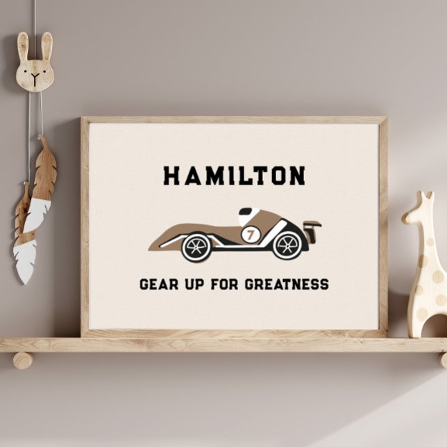 Póster Personalizado Vintage Race Car Neutral Boys (Subido por el creador)