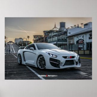 Póster Personalizado Widebody Nissan GT-R con LED