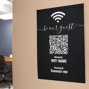 Póster Personalizado Wifi Rótulo de contraseña Poster neg