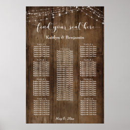 Póster Personalizado y luces de madera de una típica gráf