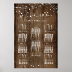 Póster Personalizado y luces de madera de una típica gráf