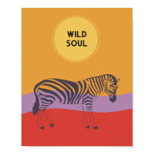 Personalizado zebra moderna brillante audaz poster