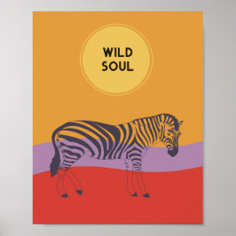 Póster Personalizado zebra moderna brillante audaz poster