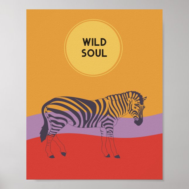 Póster Personalizado zebra moderna brillante audaz poster (Frente)