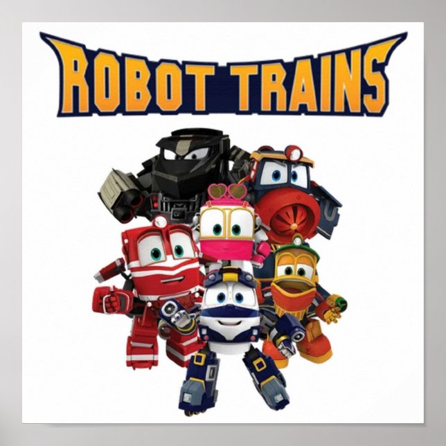 Póster Personalizados de Robot Trains muestran a los niño (Frente)