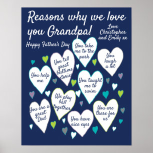 Póster Personalizados Padres por qué amamos al abuelo