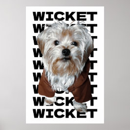 Póster ¡Personalízalo! Foto de mascota blanca y repetir n