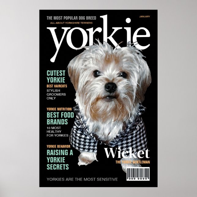 Póster ¡Personalízalo! Yorkie Mag (Frente)