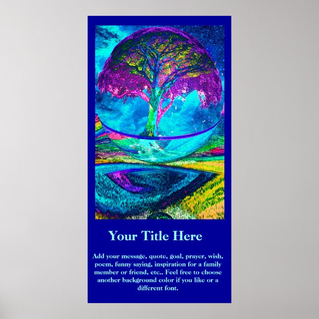 Póster Personalizar a Poster - Neon Blue Tree of Life (Frente)