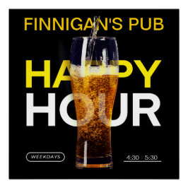 Póster Personalizar Bar Pub Public House Happy Hour Beer