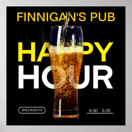 Póster Personalizar barra pub casa pública cerveza hora f