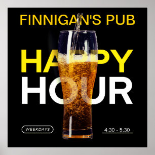 Póster Personalizar barra pub casa pública cerveza hora f