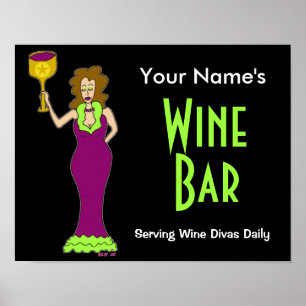 Póster Personalizar con su nombre Poster de Wine Bar