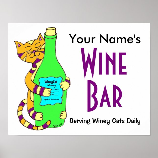 Póster Personalizar con su nombre Poster de Wine Bar (Frente)