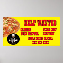 Póster Personalizar  de Pizza Ayuda a Tienda Buscada Logo