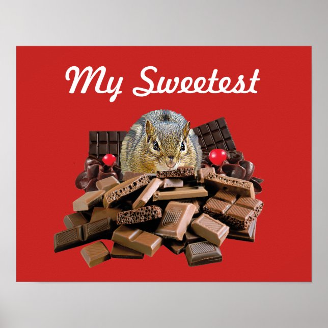 Póster Personalizar Dulce Día Chocolate Chipmunk (Frente)