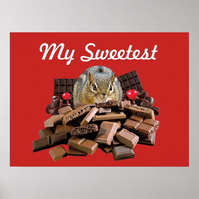 Póster Personalizar Dulce Día Chocolate Chipmunk (Frente)