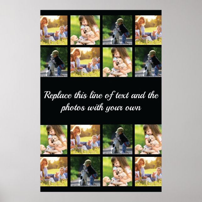 Póster Personalizar el collage de fotografías y el poster (Frente)