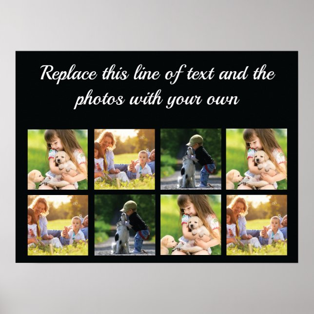 Póster Personalizar el collage de fotografías y el poster (Frente)
