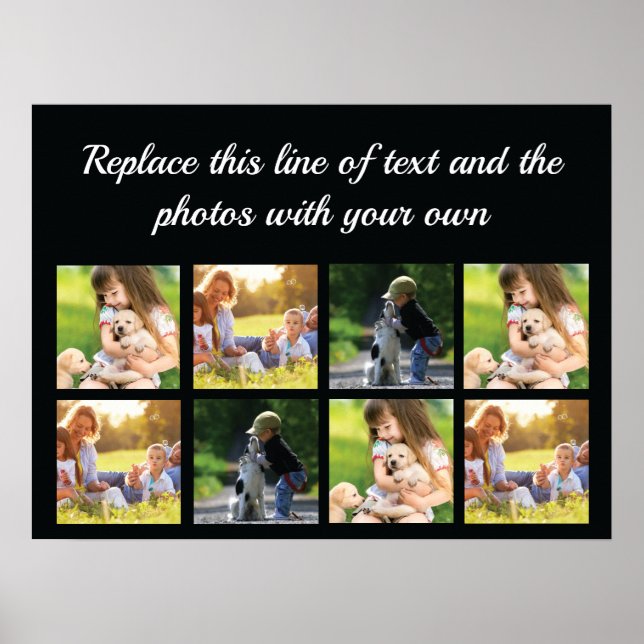 Póster Personalizar el collage de fotografías y el poster (Frente)