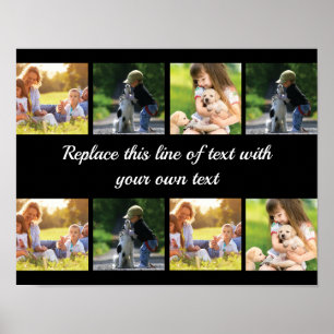 Póster Personalizar el collage de fotografías y el texto