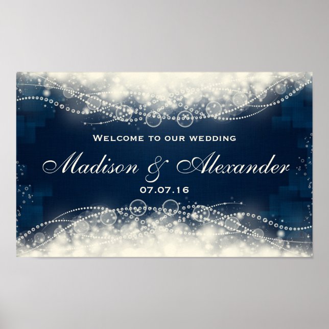 Póster Personalizar Elegant Lace y Pearls Boda (Frente)