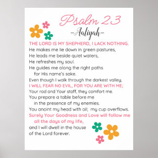 Póster Personalizar Flores De Escritura Biblia De Salmo 2