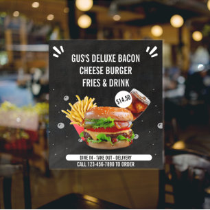 Póster Personalizar Hamburguesa Deluxe Papas fritas Bebid