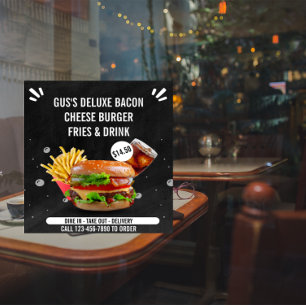 Póster Personalizar Hamburguesa Deluxe Papas Fritas Bebid