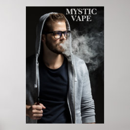 Póster Personalizar Hipster Man Vaping Vape Shop