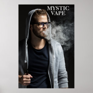 Póster Personalizar Hipster Man Vaping Vape Shop
